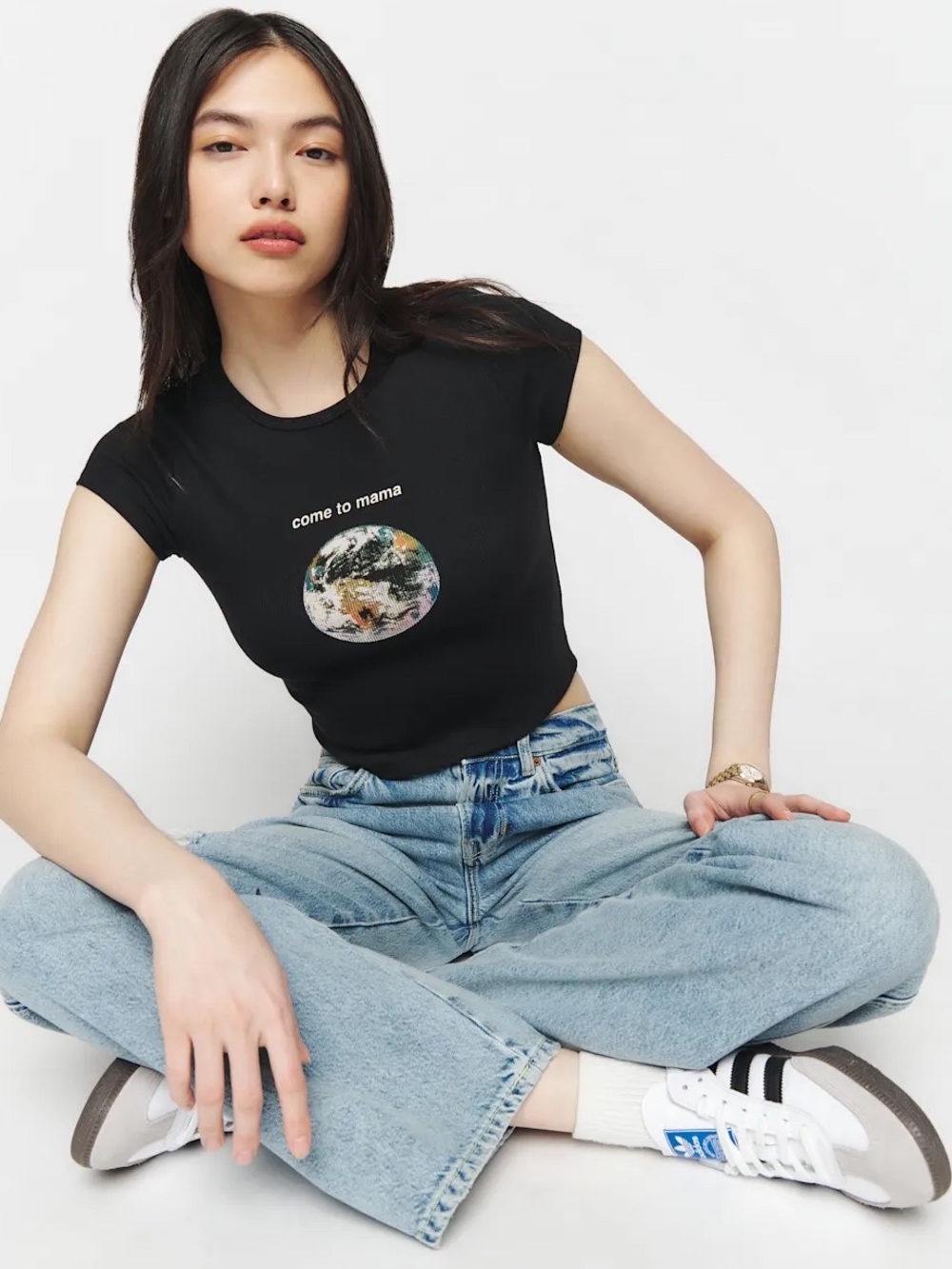 Reformation Muse Tee Earth Lover Black S - Picture 2 of 11